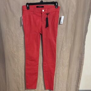 J Brand Fiery Red Slim Fit Pants